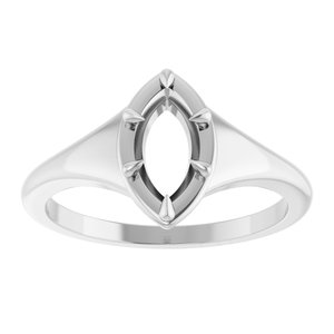 18K White Gold 8.5x4.5 mm Marquise Ring Mounting – image 6