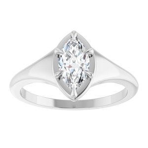 18K White Gold 8.5x4.5 mm Marquise Ring Mounting – image 5