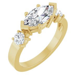 18K Yellow Gold 10.5x5.5 mm Marquise Ring Mounting