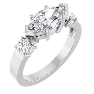 14K White Gold 10.5x5.5 mm Marquise Ring Mounting