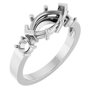 10K White Gold 10.5x5.5 mm Marquise Ring Mounting – image 2