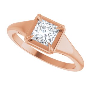 10K Rose Gold 5x5 mm Square Ring Mounting – image 8