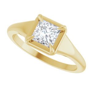 18K Yellow Gold 5x5 mm Square Ring Mounting – image 8
