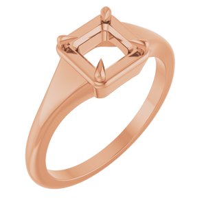 10K Rose Gold 5x5 mm Square Ring Mounting – image 2