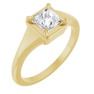 18K Yellow Gold 5x5 mm Square Ring Mounting