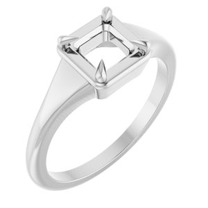 14K X1 White Gold 5x5 mm Square Ring Mounting – image 2