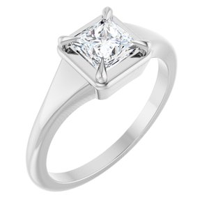 Continuum Sterling Silver 5x5 mm Square Ring Mounting