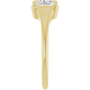 18K Yellow Gold 5x5 mm Square Ring Mounting – image 7