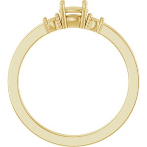 10K Yellow Gold 5x3 mm Oval Ring Mounting – image 4