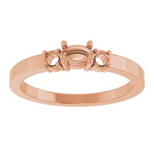 10K Rose Gold 5x3 mm Oval Ring Mounting – image 6