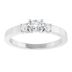 14K X1 White Gold 5x3 mm Oval Ring Mounting – image 5