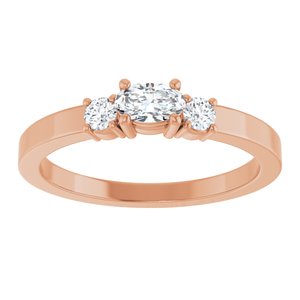 10K Rose Gold 5x3 mm Oval Ring Mounting – image 5