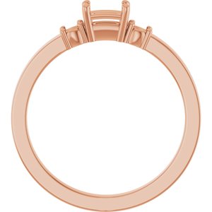 10K Rose Gold 4.5x3 mm Emerald Ring Mounting – image 4