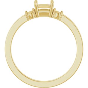 14K Yellow Gold 4.5x3 mm Emerald Ring Mounting – image 4