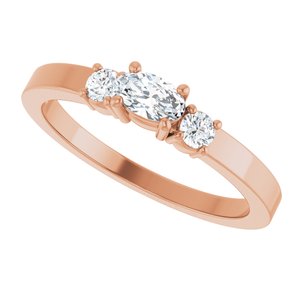 10K Rose Gold 5x3 mm Oval Ring Mounting – image 8