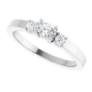 18K White Gold 5x3 mm Oval Ring Mounting – image 8