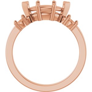 10K Rose Gold 10.5x5.5 mm Marquise Ring Mounting – image 4
