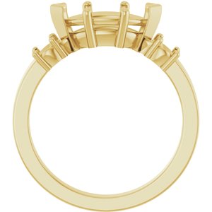 18K Yellow Gold 10.5x5.5 mm Marquise Ring Mounting – image 4