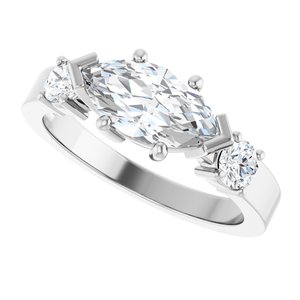 Platinum 10.5x5.5 mm Marquise Ring Mounting – image 8