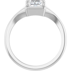 14K White Gold 5x5 mm Square Ring Mounting – image 3
