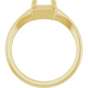 10K Yellow Gold 5x5 mm Square Ring Mounting – image 4