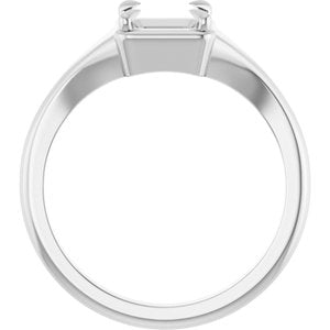 14K X1 White Gold 5x5 mm Square Ring Mounting – image 4