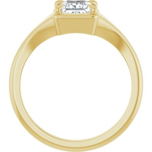 14K Yellow Gold 5x5 mm Square Ring Mounting – image 3