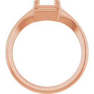 18K Rose Gold 5x5 mm Square Ring Mounting – image 4