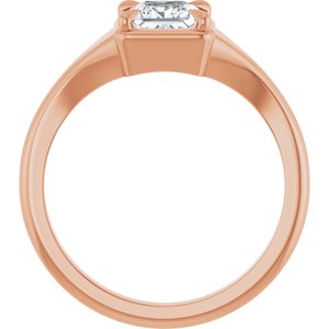 10K Rose Gold 5x5 mm Square Ring Mounting – image 3