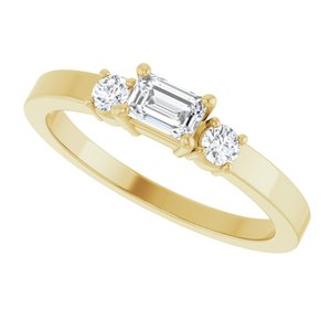 18K Yellow Gold 4.5x3 mm Emerald Ring Mounting – image 8