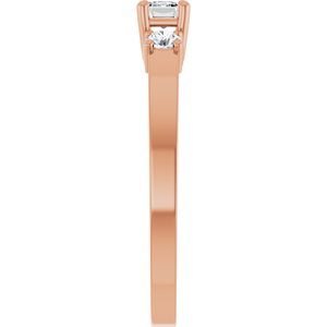 14K Rose Gold 4.5x3 mm Emerald Ring Mounting – image 7