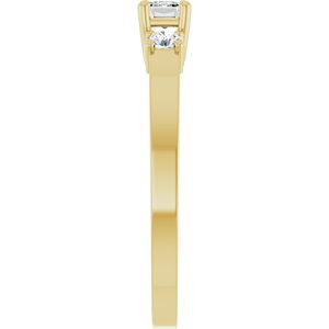 14K Yellow Gold 4.5x3 mm Emerald Ring Mounting – image 7