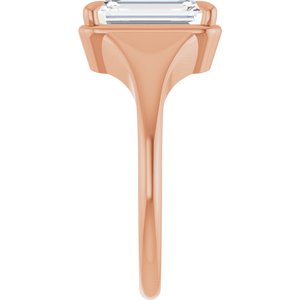 10K Rose Gold 10x7 mm Emerald Ring Mounting – image 7
