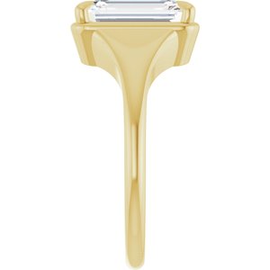 14K Yellow Gold 10x7 mm Emerald Ring Mounting – image 7