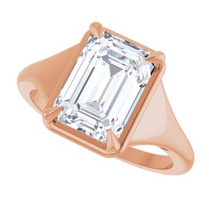 10K Rose Gold 10x7 mm Emerald Ring Mounting – image 8