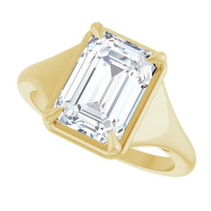 10K Yellow Gold 10x7 mm Emerald Ring Mounting – image 8