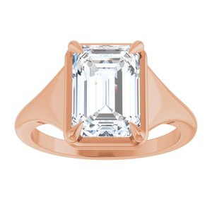 10K Rose Gold 10x7 mm Emerald Ring Mounting – image 5