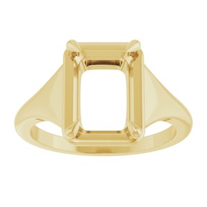 10K Yellow Gold 10x7 mm Emerald Ring Mounting – image 6