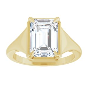 14K Yellow Gold 10x7 mm Emerald Ring Mounting – image 5