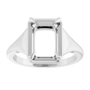 Platinum 10x7 mm Emerald Ring Mounting – image 6