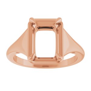 10K Rose Gold 10x7 mm Emerald Ring Mounting – image 6