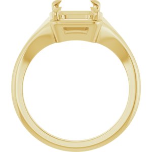 10K Yellow Gold 10x7 mm Emerald Ring Mounting – image 4