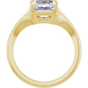 18K Yellow Gold 10x7 mm Emerald Ring Mounting – image 3
