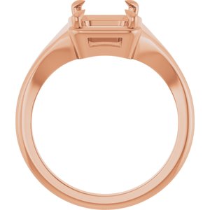 18K Rose Gold 10x7 mm Emerald Ring Mounting – image 4