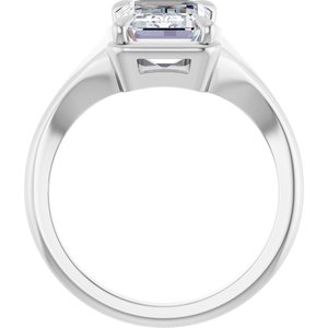 Platinum 10x7 mm Emerald Ring Mounting – image 3