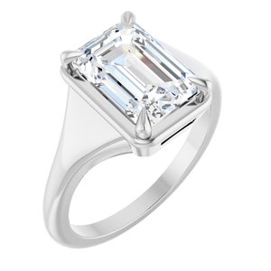 Platinum 10x7 mm Emerald Ring Mounting