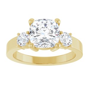 18K Yellow Gold 7.5x7.5 mm Cushion Ring Mounting – image 5
