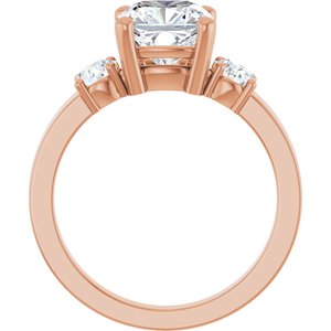 10K Rose Gold 7.5x7.5 mm Cushion Ring Mounting – image 3