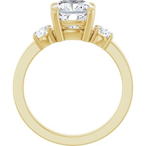 14K Yellow Gold 7.5x7.5 mm Cushion Ring Mounting – image 3
