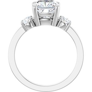18K White Gold 7.5x7.5 mm Cushion Ring Mounting – image 3